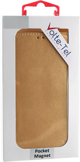 Volte-Tel Pocket Magnet Book Δερματίνης Χρυσό (Galaxy S10)