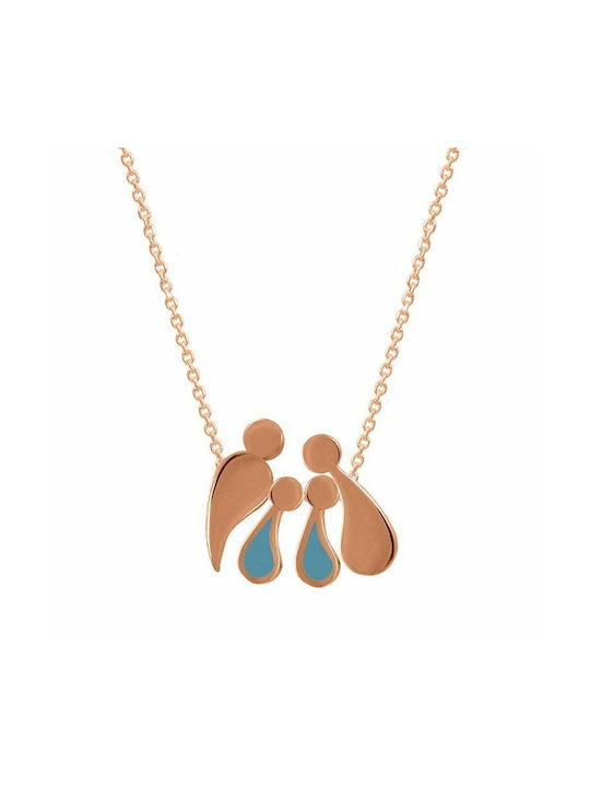 Amor Amor Necklace Family from Pink Gold Plated Silver