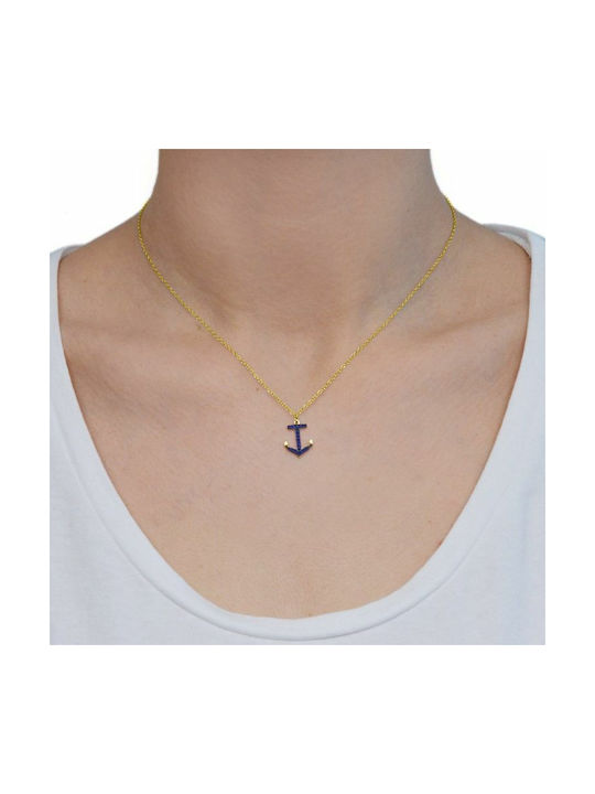 Amor Amor Necklace Anchor from Gold Plated Silver