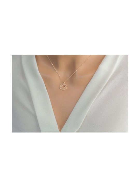 Paraxenies Necklace Geometric from Pink Gold Plated Silver