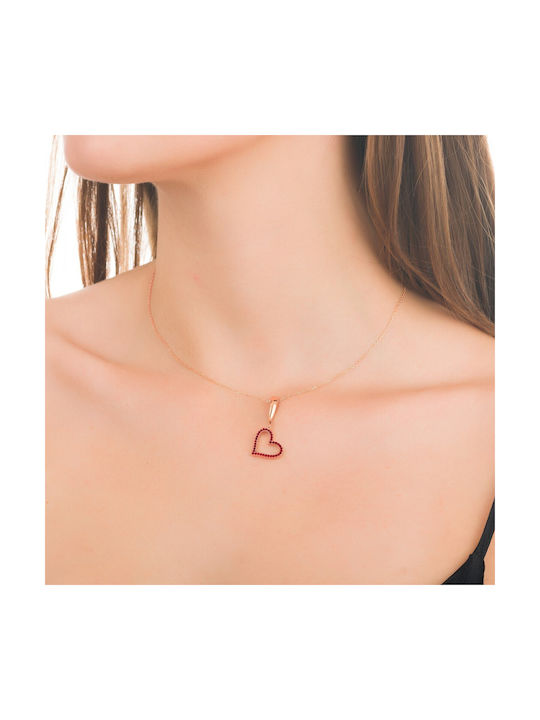 Verorama Necklace with design Heart from Gold Plated Silver