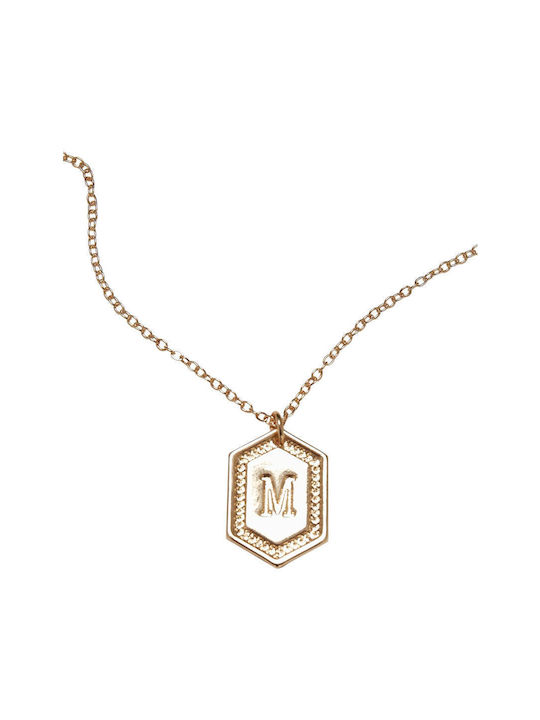 Urban Classics Colier Monogramă Placat cu aur