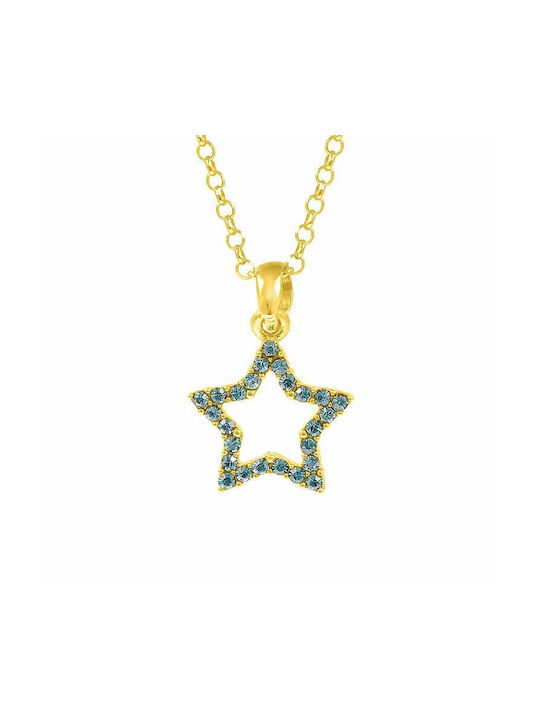 Amor Amor Halskette mit Design Stern aus Vergoldet Silber