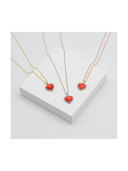 Amor Amor Halskette mit Design Herz aus Vergoldet Silber