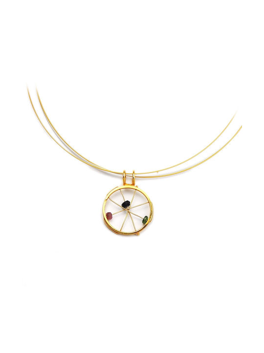 Polytimo Necklace Triple from Gold 14K