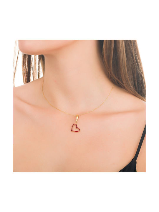 Verorama Necklace with design Heart Gold Plated