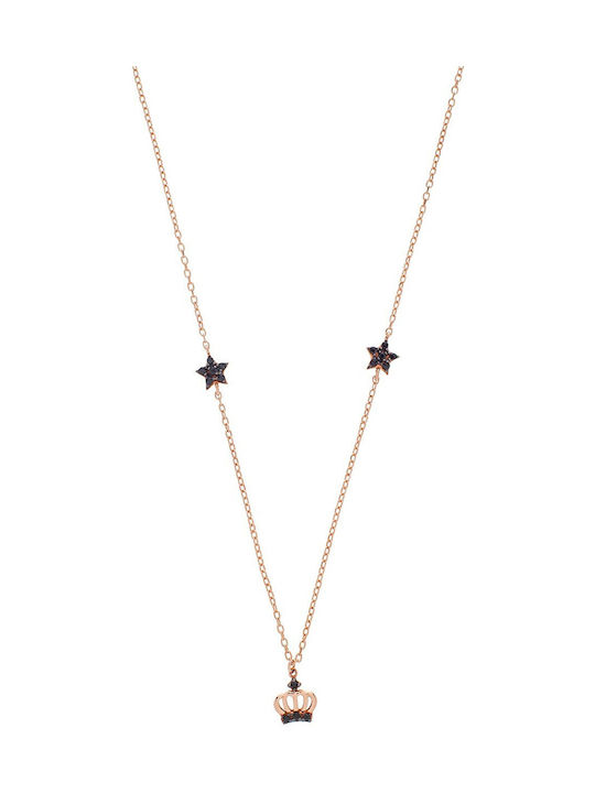 Vitopoulos Necklace with Pink Gold Plating with Zircon