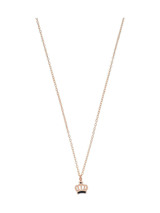 Vitopoulos Necklace with Pink Gold Plating with Zircon