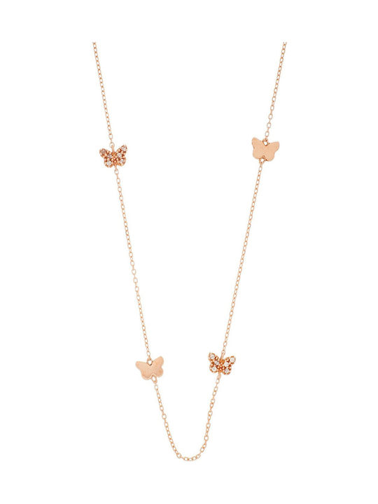 Vitopoulos Necklace with Pink Gold Plating with Zircon