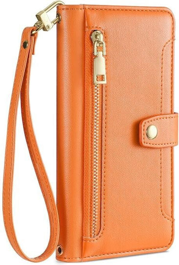 Zipper Wallet Πορτοκαλί (Moto G53)