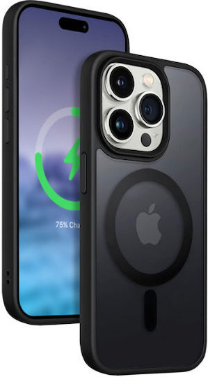 Crong Hybrid Back Cover Plastic Black (iPhone 15 Pro Max)
