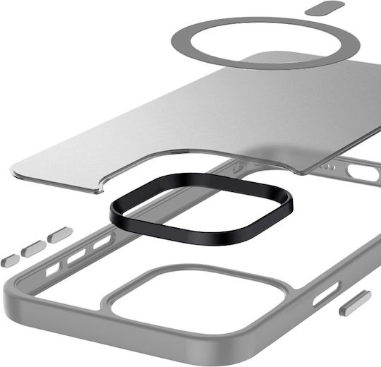 Crong Hybrid Back Cover Πλαστικό Γκρι (iPhone 15 Pro)