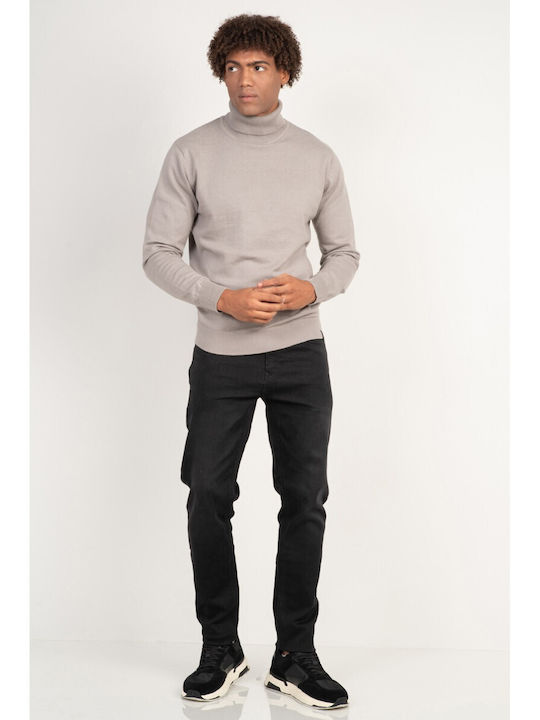 Rebase Men's Long Sleeve Sweater Turtleneck Grey.