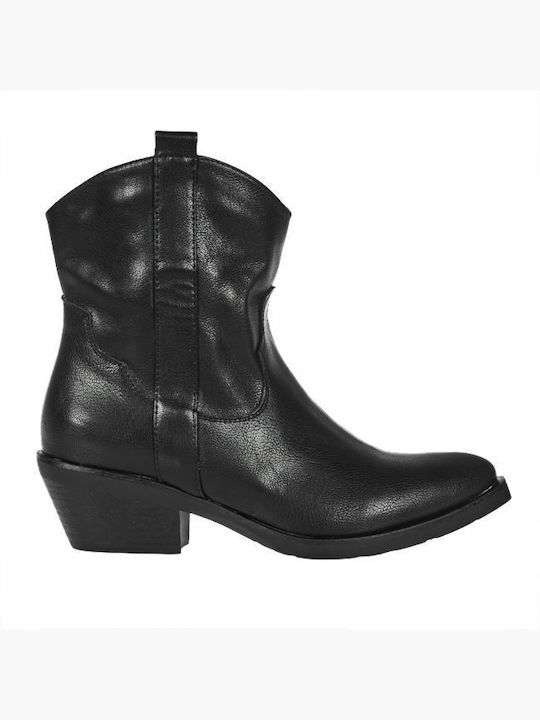 Elenross Damen Cowboy-Stiefeletten mit mittlerem Absatz Schwarz