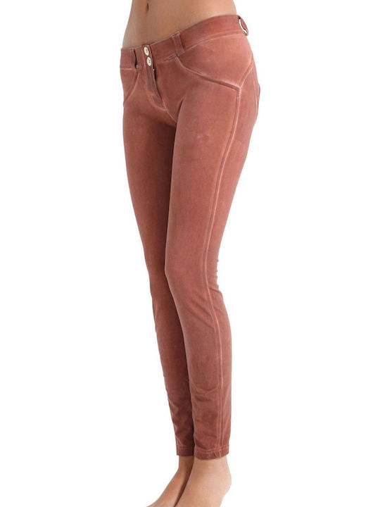 Freddy Γυναικείο Υφασμάτινο Παντελόνι Push-up Slim Fit Κεραμιδί (K70).