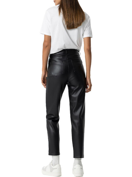 Tiffosi Women's High-waisted Leather Trousers Black.