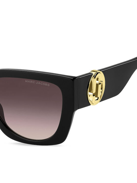 Marc Jacobs Women's Sunglasses with Black Horn-Rimmed Frame and Black Gradient Lenses MARC 687/S 807HA