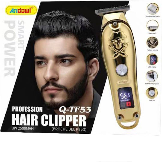Andowl Professional Rechargeable Hair Clipper Gold Q-TF53