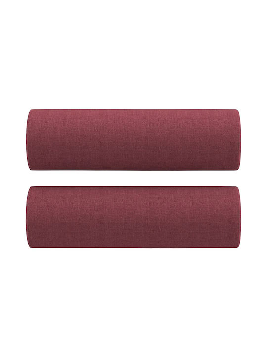 Dreisitzer Sofa Rot mit Dekokissen 198x77x80cm