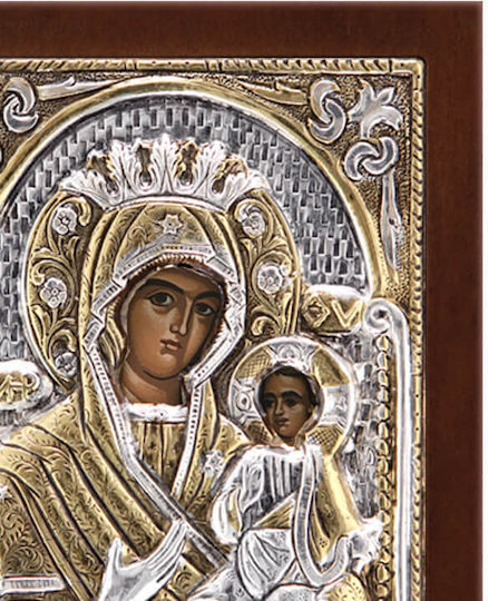 SilverBrand.gr Heiligenikone Panagia Odigitria Silber 12x9cm