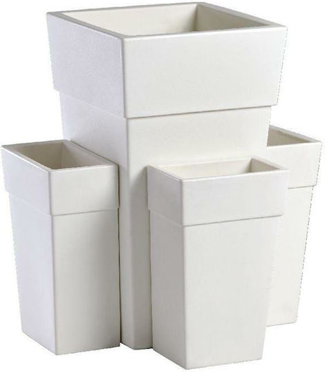 Bama Ghiveci Plastic Alb 50x50x87.5cm.