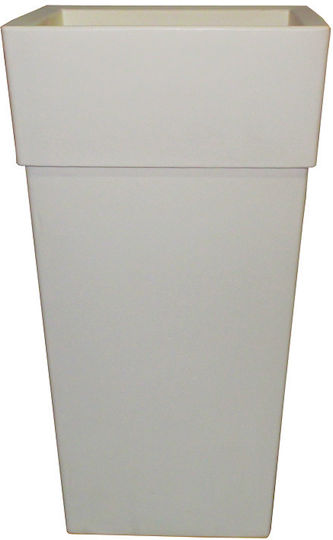 Bama Ghiveci Plastic Alb 50x50x87.5cm.