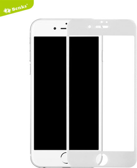 Benks 3D 0.23мм Закалено стъкло Бял (iPhone SE 2022 / 2020 / 8 / 7 - iPhone SE 2022 / 2020 / 8 / 7)