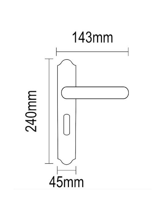 Viometale Lever WC with Plate 06.1100 Pair Nickel Matt Chromium