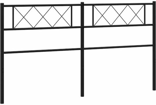 vidaXL Κεφαλάρι Κρεβατιού Μεταλλικό Μαύρο 166x90cm