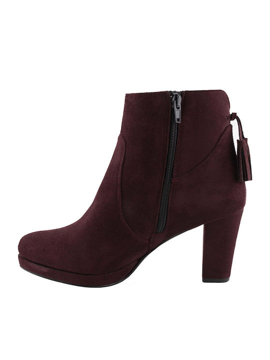 Stefania Women's Suede Boots Burgundy