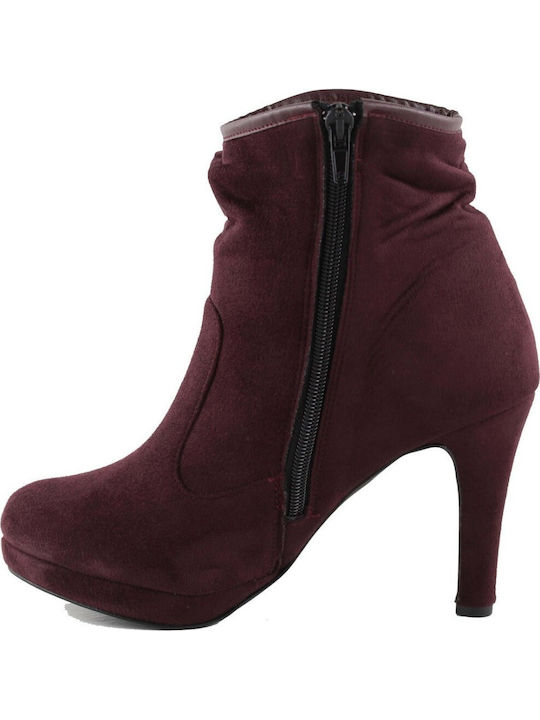 Stefania Women's Suede Boots Burgundy