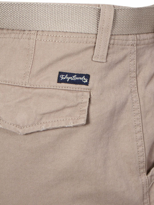 Tokyo Laundry Cotton Men's Shorts Chino Stone