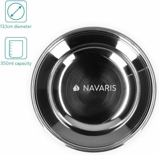 Navaris Ανοξείδωτο Μπολ Νερού για Σκύλο & Γάτα 350ml σε Γκρι Χρώμα