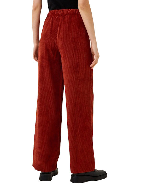 Rinascimento Women's Corduroy Trousers in Straight Line Tile