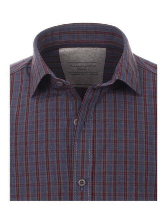 Casa Moda Men's Shirt Long Sleeve Checked Bordeaux