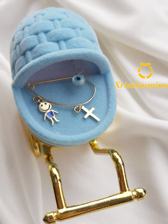 Xrisokosmima Kinder Sicherheitsnadel aus Gold 9K
