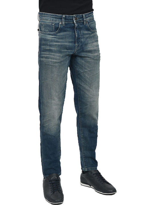Trousers Elastic in Tapered Line Blue