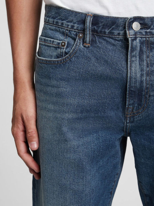 Ανδρικό Παντελόνι Τζιν με Slim Straight Εφαρμογή Μπλε