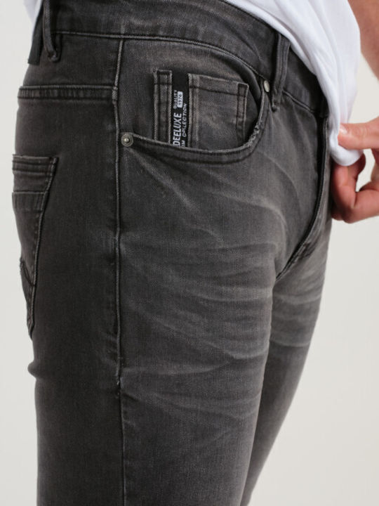 Deeluxe Pantaloni de Bărbați din Jean în Croială Slim BLACK PJJ8035M