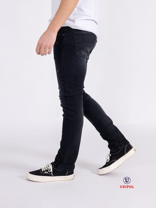 Men's Elastic Jeans Pants with Slim Fit Black