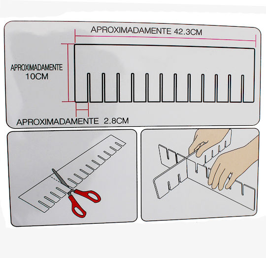 Plastic Drawer Divider for Ties / Underwear / Belts / Socks 42.3x10cm 2pcs
