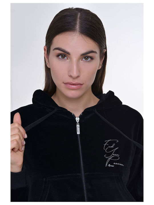 Cropped Women's Sweatshirt Jacket Velvet Hooded ''''''