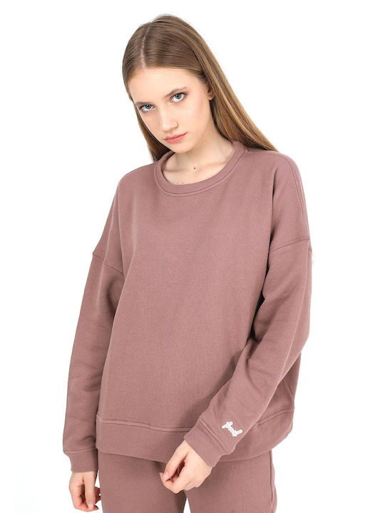 John Frank Women's Long Fleece Sweatshirt Rose.