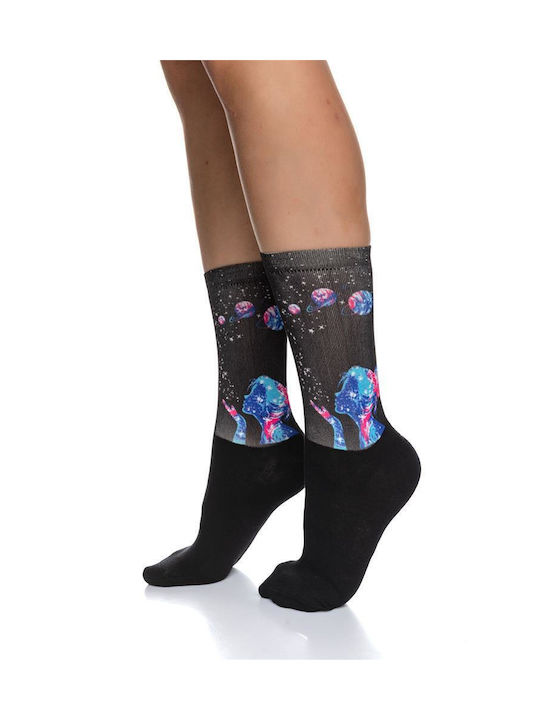 Inizio Women's Socks BLACK/BLUE/FUCHSIA