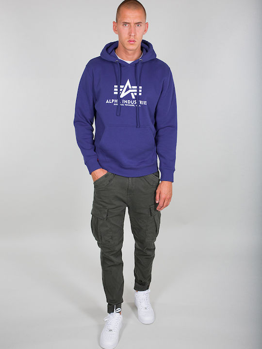 Alpha Industries Basic Men's Sweatshirt with Hood Nautical Blue