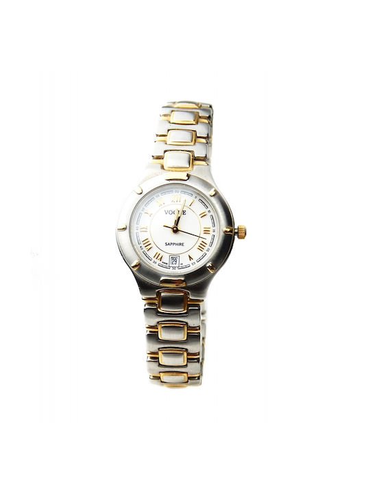 Vogue Watch with White Metal Bracelet