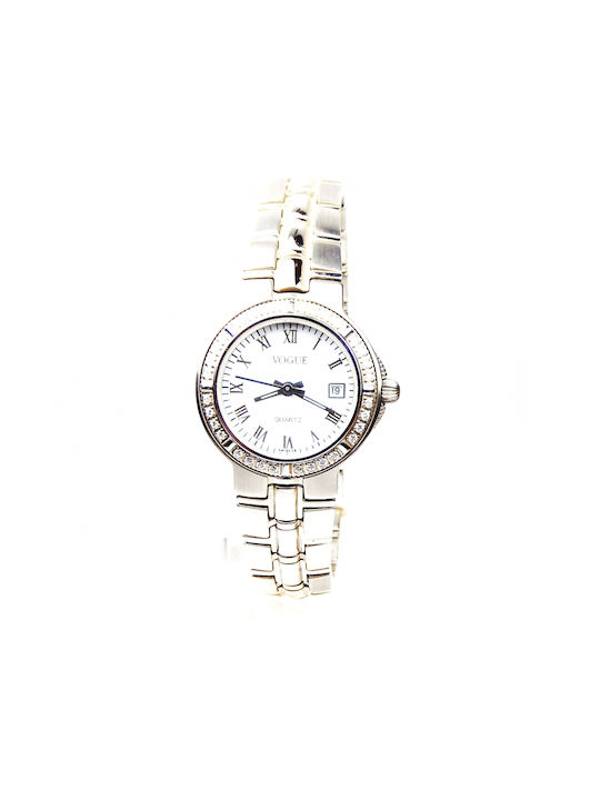 Vogue Watch with White Metal Bracelet