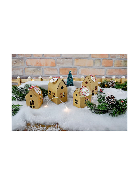 Hängendes Ornament Haus Papier 6cm Set 6Stück