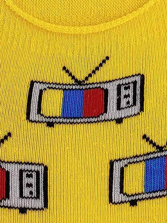 Axidwear Television Receiver Socks Yellow