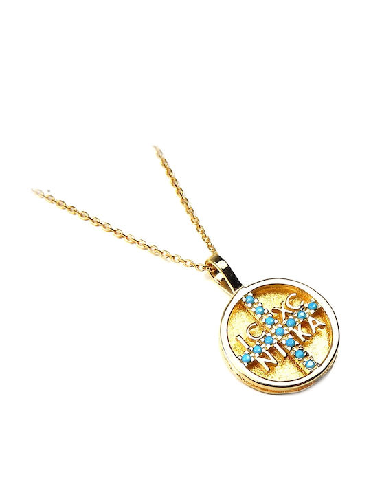 Polytimo Anhänger Kinder Amulett mit Kette Konstantinato aus Gold 14K GO-KAL-107